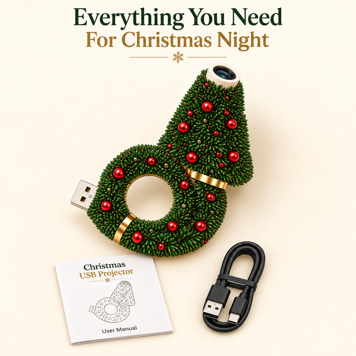 USB Plug-In Christmas Projector